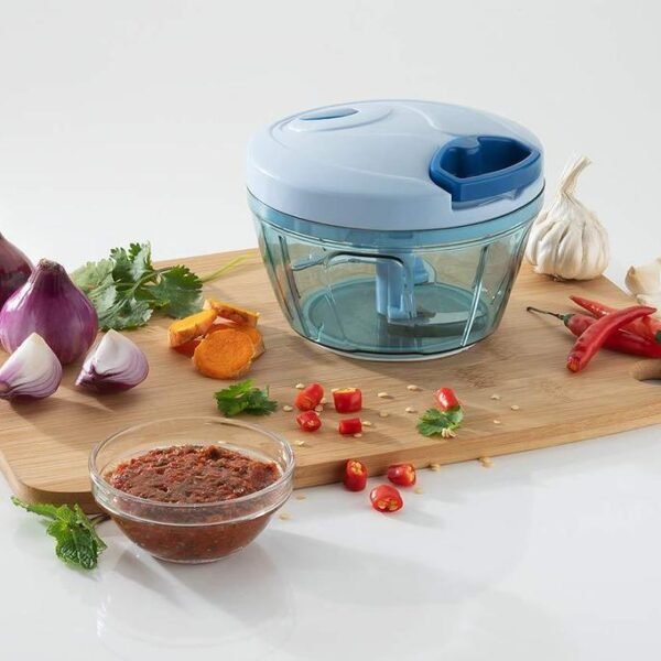 Manual Compact Handheld Vegetable Chopper with Stainless Steel Blades (Brown Box)