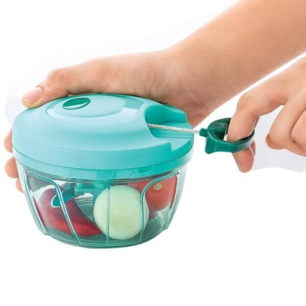 Manual Compact Handheld Vegetable Chopper with Stainless Steel Blades (Brown Box)