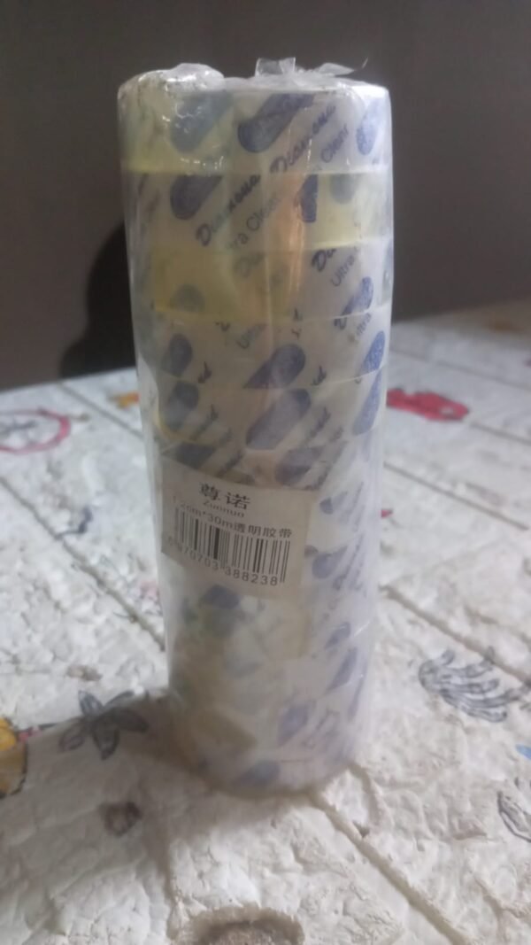 Transparent Tape Refills, Tape for Office, Home, School -1.2cm X 30 Meter Per Roll (12 Pc Set)