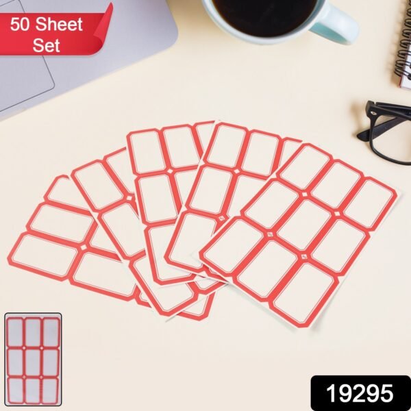 Multipurpose Blank Label Sticker Sheets Durable (50 Sheet Set)