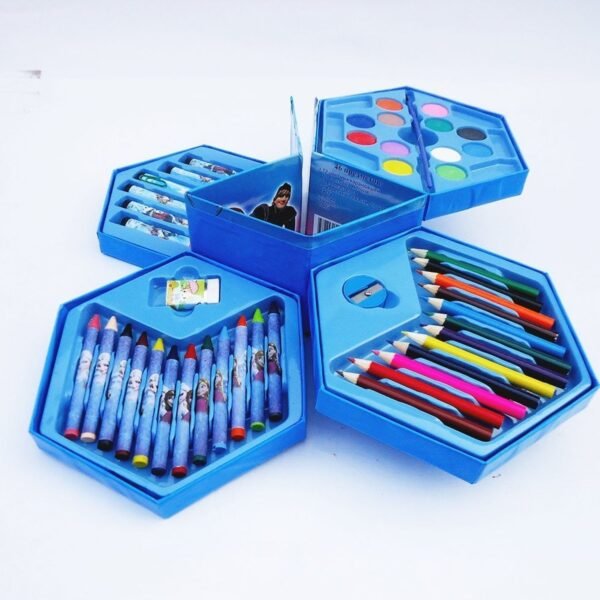 46 Pcs Plastic Art Colour Set with Color , Crayons, Oil Pastel and Sketch Pens
