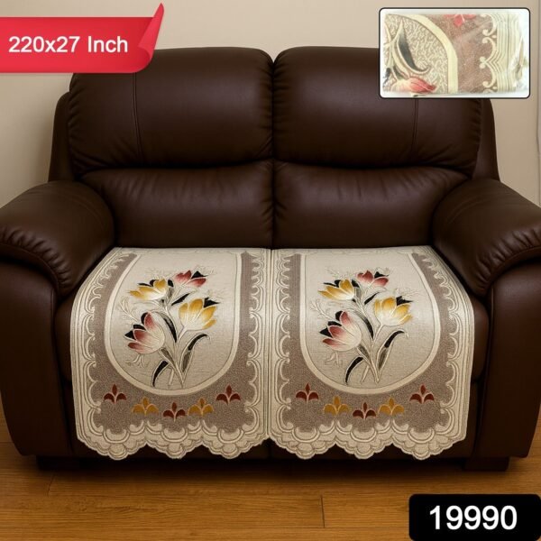 81afcf96-41df-4fad-96f5-116cf7e4599e.jpg Floral Sofa Protector Runner - (1 Pc / 220x27 Inch)