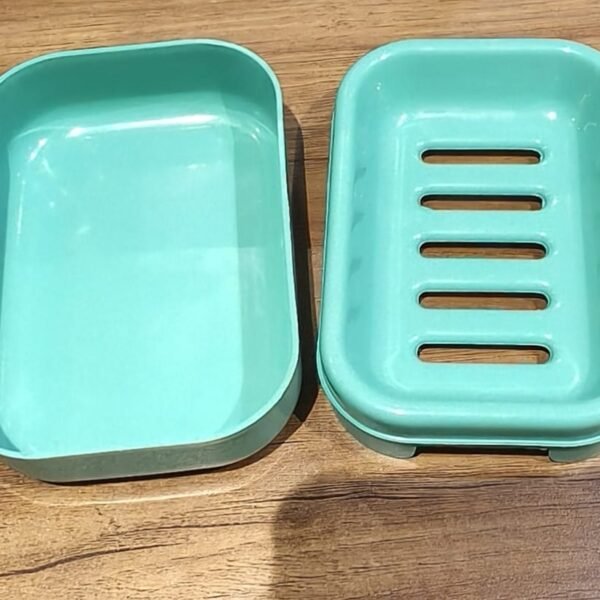 Premium Quality Rectangular Aqua Green Plastic Soap Case (1 Pc)