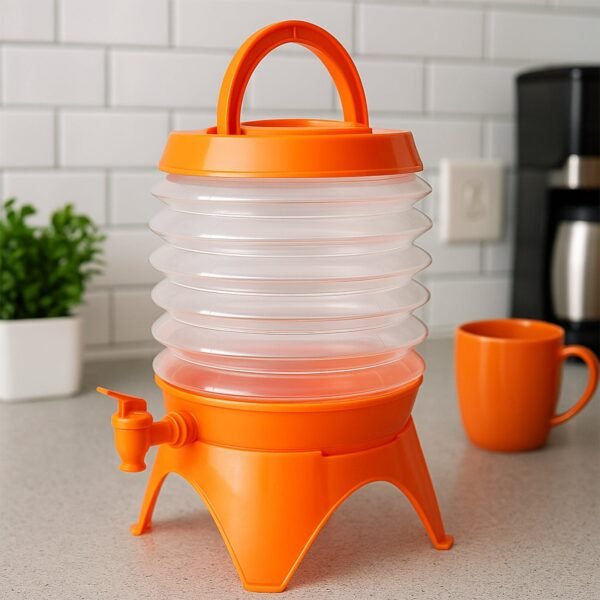 8241_foldable_water_jug_3_5l.jpg Collapsible Beverage Container with Tap Cold Drink Dispenser 3.5L Multicolor