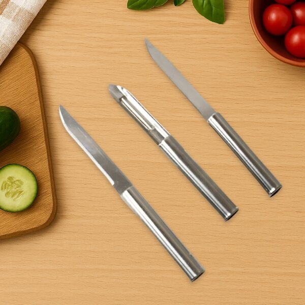 8243_3in1_kitchen_knives.jpg Stainless Steel Multipurpose Sharp Cutting Knife for Fruit Meat Vegetables 3 Pc