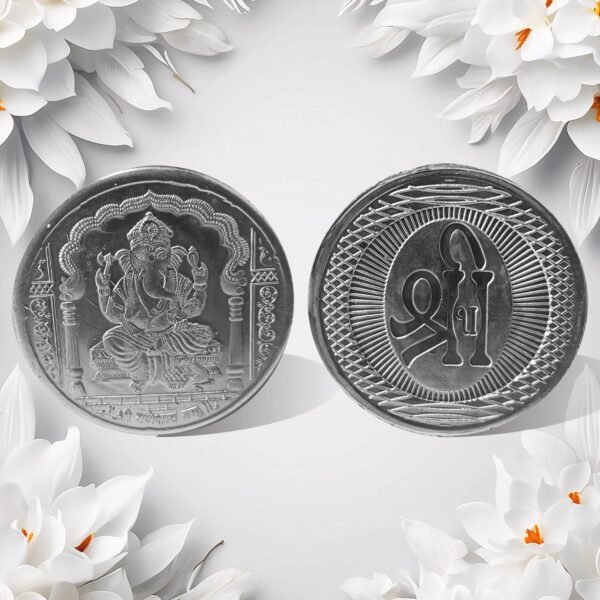 Ganesh Ji, Silver color Coin for Gift (1 Pc / Silver)