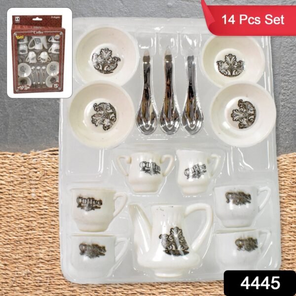 Tickles Tea toy Set | Coffee Kitchen Plastic Set (14 Pcs / Mix Size & Design)