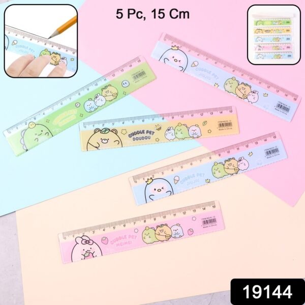Premium Cute Cartoon Plastic Ruler Set for Kids (5 Pc)
