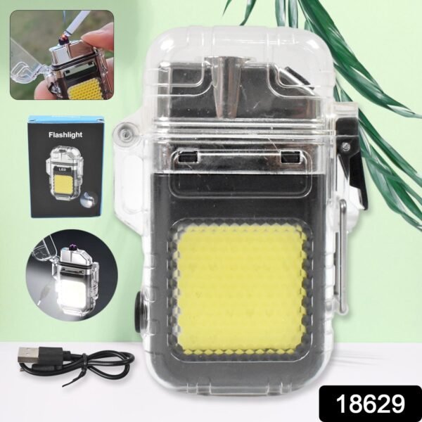 83_25b7fd87-c8dd-41df-8f07-45eac7e5c3c1.jpg USB Rechargeable Electric Lighter & 3 Modes COB Flashlight (1 Pc)