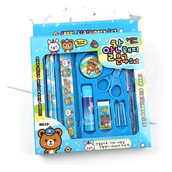 10-Pc Stationery Set for School, Office & Gifts with Pencil, Pen, Scissors