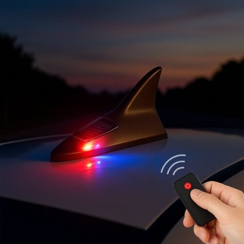 8594-_2.jpg Solar Shark Fin LED Signal Antenna Light for Car Roof Decoration
