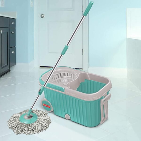 8703.jpg Spin Mop with Bigger Wheels and Plastic Auto Fold Handle for 360 Degree Cleaning