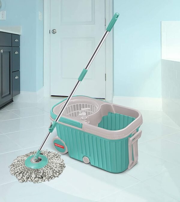 8703.jpg Spin Mop with Bigger Wheels and Plastic Auto Fold Handle for 360 Degree Cleaning