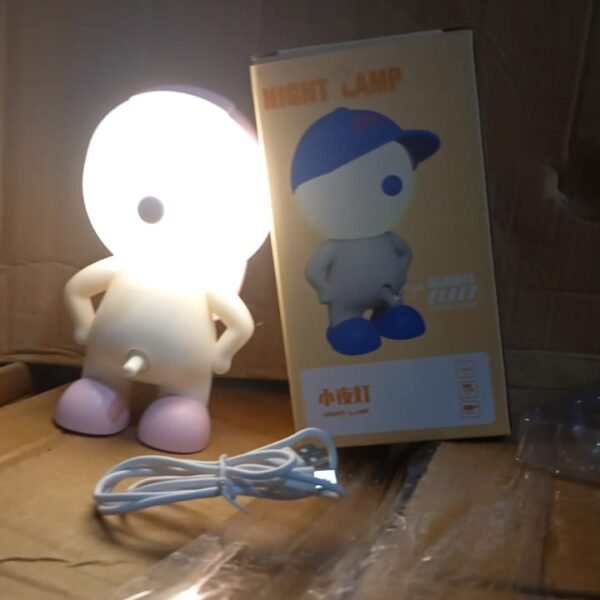 Cute Lovely Cartoon Design LED Desk Night Light With Plastic Head Cap (1 Pc)
