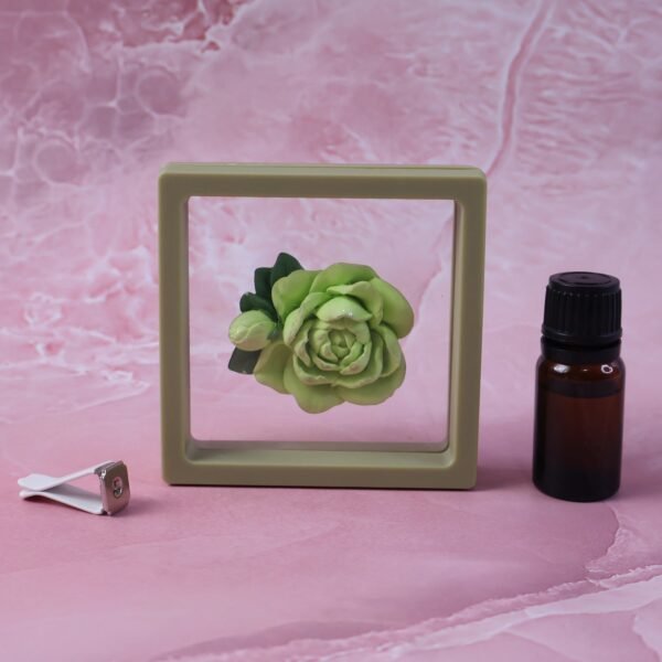 Rose Flower Car Air Freshener Clip for AC Vent with Perfume Bottle 10ML (1 Pc)