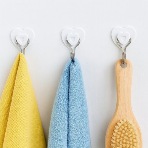 8779.jpg Multipurpose Strong Hook Self-Adhesive hooks for wall Heavy Plastic Hook, Sticky Hook Household For Home , Decorative Hooks, Bathroom & All Type Wall Use Hook , Suitable for Bathroom, Kitchen, Office (5 Pc Set)