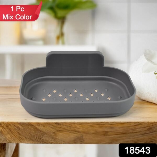 Plastic Soap Dish Holder Bathroom Shower Wall Mounted Self Adhesive ,Sabudani (1 Pc)