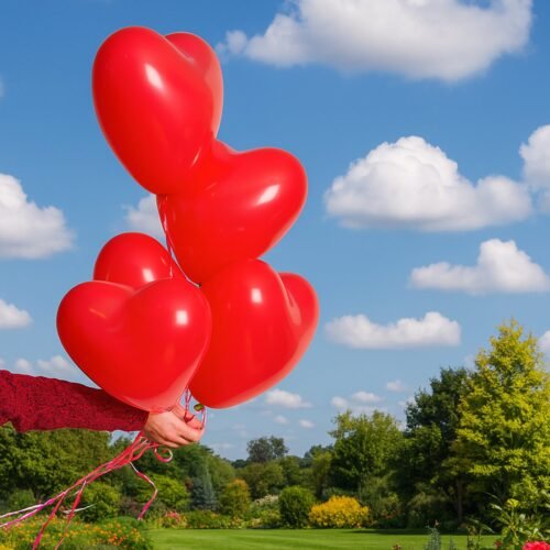 Heart shaped balloons Kinds  (4 Pcs Set)
