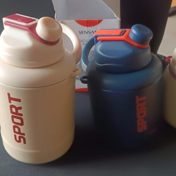 Sports Vacuum Bottle with Shoulder Strap 1 Pc Stylish Mix Design & Size