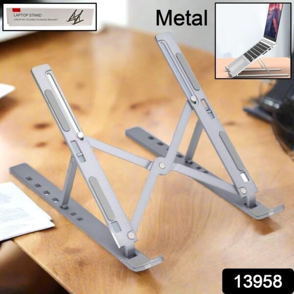 895.jpg Metal Portable Laptop Stand, with 7 Adjustable Angles (1 Pc)