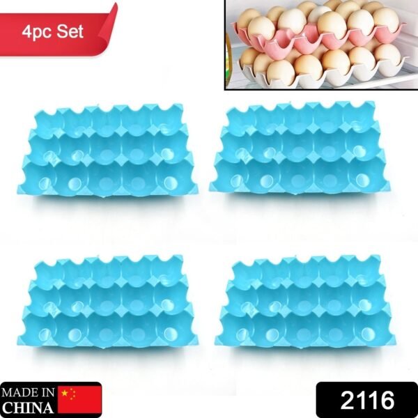 89e754da-6994-4729-be0c-a01bbe5da198.jpg 15 Cavity Plastic Egg Tray Egg Trays for Storage with 15 Eggs Holder (4 Pc Set)