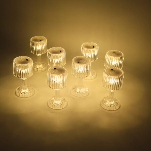 Set of 8 LED Crystal-Effect Table Lamps