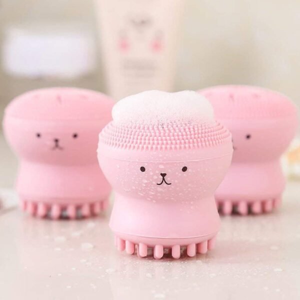 Facial Cleansing Brushes – Cute Octopus Shape Silicone Face Scrubber Massager (1 Pc)