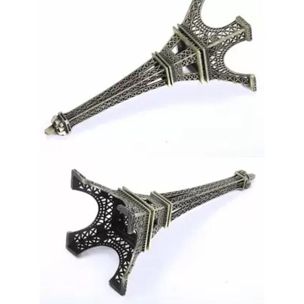 Antique 3D Eiffel Tower Statue - Metal Paris Landmark Decorative Showpiece