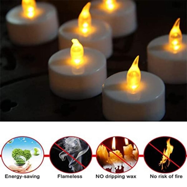 Floating Flameless Tea Light Candles – Battery Operated Set of 12 for Decor