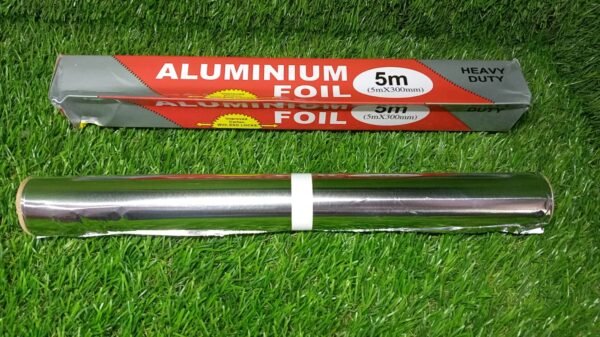 Heavy Duty Non-Stick Aluminum Foil Roll for Baking & Grilling (5m x 300mm)