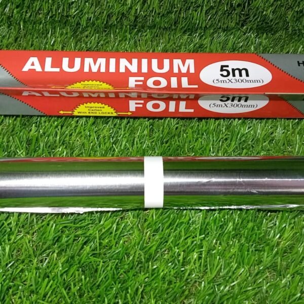 Heavy Duty Non-Stick Aluminum Foil Roll for Baking & Grilling (5m x 300mm)
