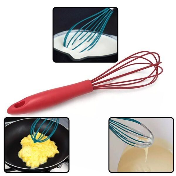 Manual Whisk Mixer – Silicone Cream Whisk, Rotary Egg Beater for Kitchen Baking