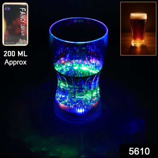 Plastic Fancy LED Light Glass 200 ML (1 Pc)