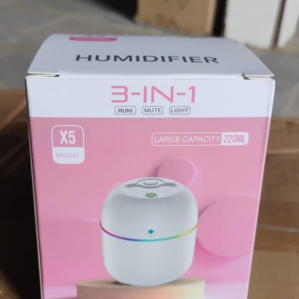 Portable Mini USB Humidifier with Light – Cool Mist & Essential Oil Diffuser (250ML)