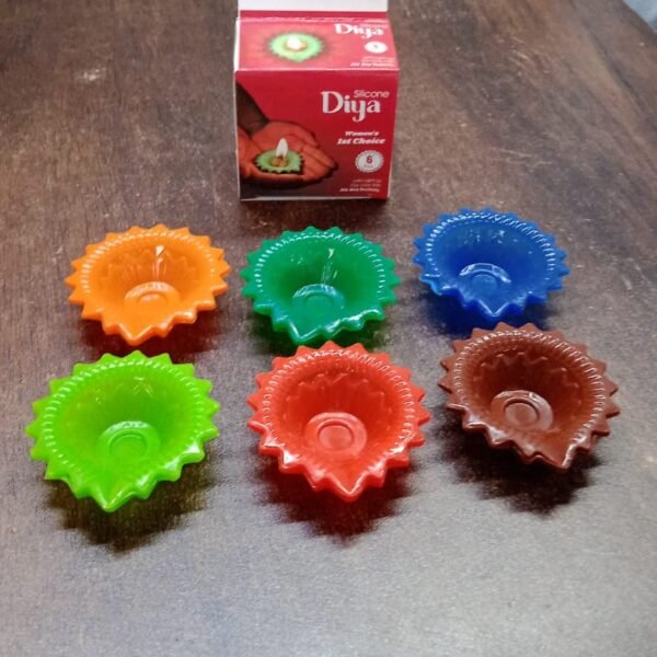 Silicone Diya for Diwali Attractive Design Colourful Diya Combo, Diwali (6 Pcs Set)