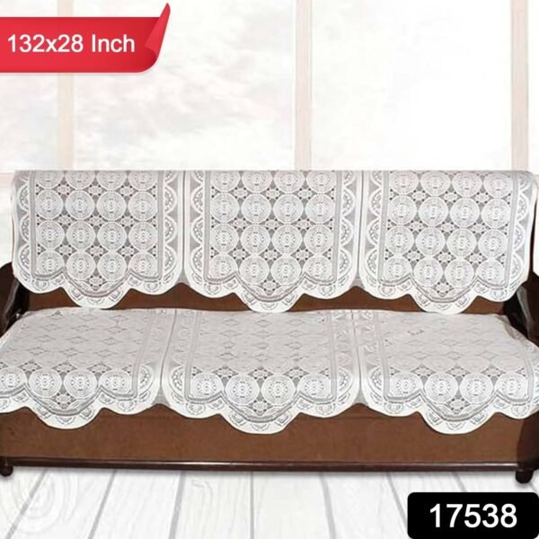 Lace-Design Sofa Protector Runner - (1 Pc / 132x28 Inch)