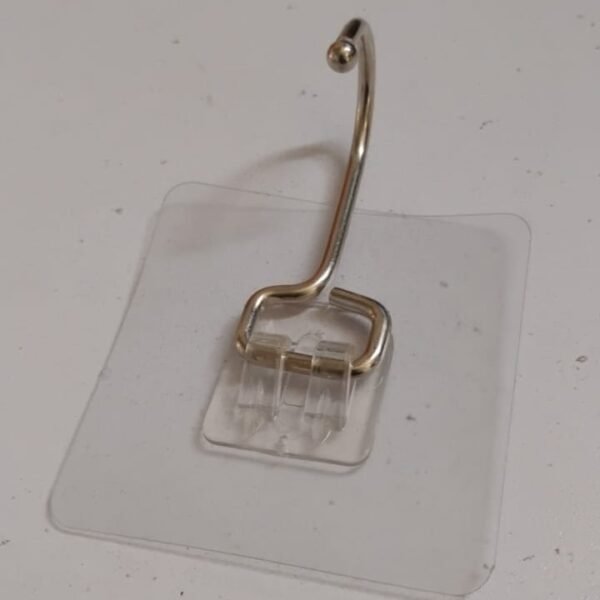 Transparent Large Stainless Steel Self Adhesive Wall Hooks (1 Pc)