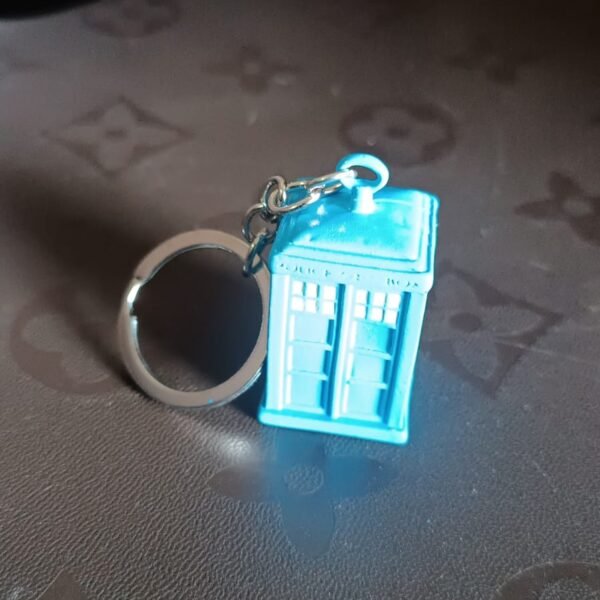 Police Booth Box Shape 3 D Metal Keychain (1 Pc)