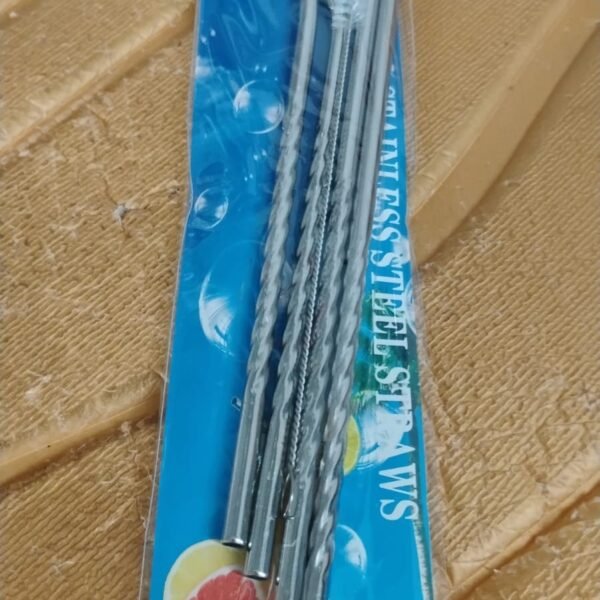 8cdb505c-67ec-4cc4-863d-19978ae43e35.jpg Set of 4 Stainless Steel Straws & Brush (2 Straight straws, 2 Bent straws, 1 Brush)