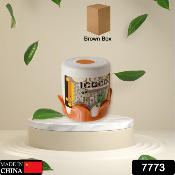 Plastic Round Tissue Box For Toilet Tissue Case Paper Box (1 Pc)