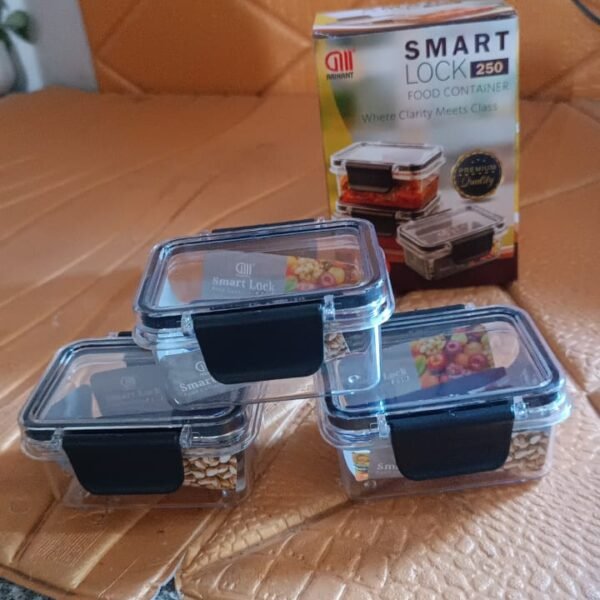 Kitchen Storage Container with Air Seal Lock Lid (3 Piece Set / 250 ML)