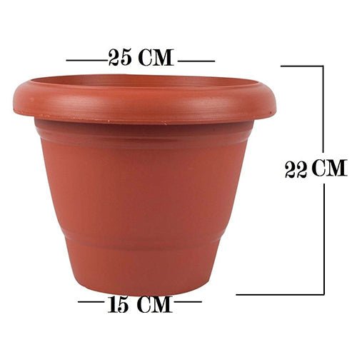 8f087d5f-5158-494c-8c3f-3969fe68a558.jpg Garden Heavy Plastic Planter Pot / Gamla (Brown, Pack of 1)