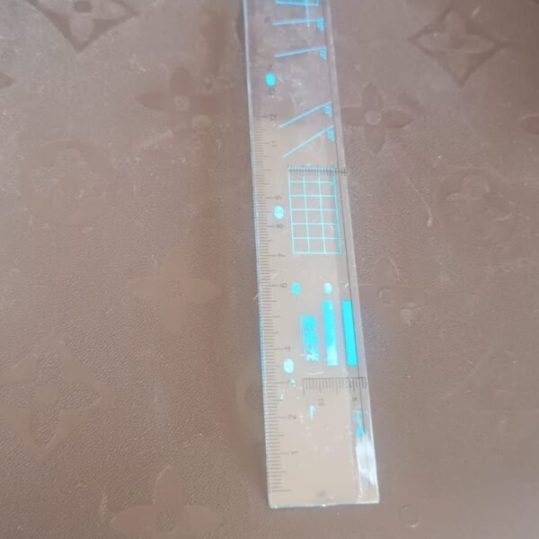 Multifunctional Transparent Plastic Geometry Ruler (1 Pc)