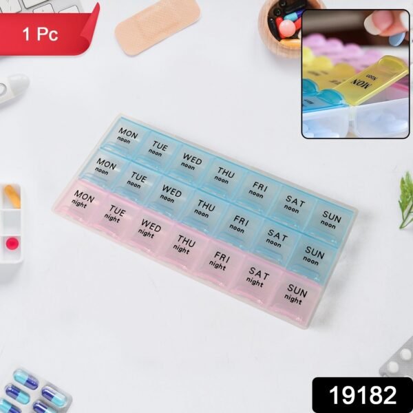 Weekly Pill Organizer Box with 21 Compartments (1 Pc)