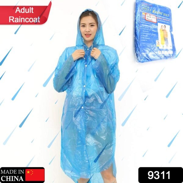 9311.jpg Portable Adult Waterproof Raincoat Cardigan for Outdoor Travel (1 Pc)