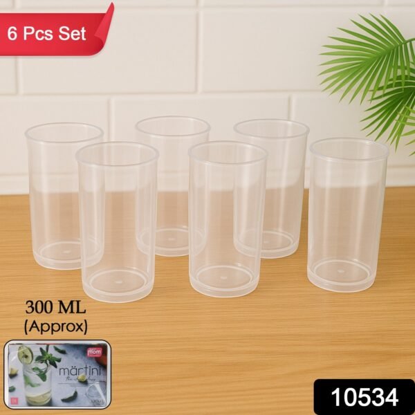 Supermom Plastic Martini Clear Glass Set (6 Pc)