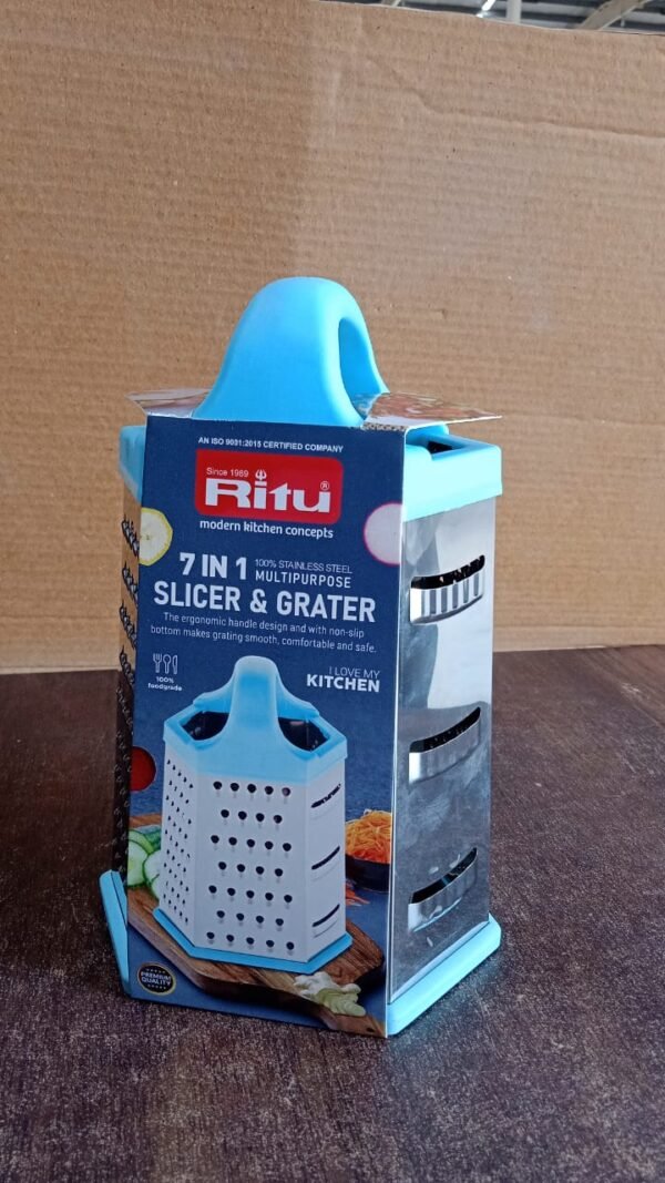 93aae029-a581-4201-b66b-ad9b7d1a5235.jpg Ritu Heavy-Duty 7-in-1 Multipurpose Stainless Steel Hexagonal Grater