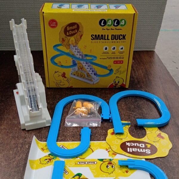 LALA Small Duck Climb Stairs Toy Roller Coaster Flashing Lights & Music (3 Ducks)