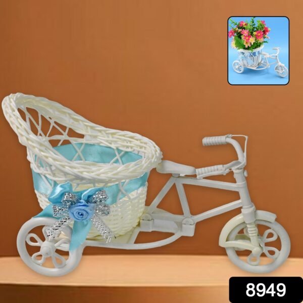 95440e71-9746-411c-8f41-5bd6a98e28f9.jpg Plastic Cycle Flower vases for Home decor; Bicycle Flower Pot Stand