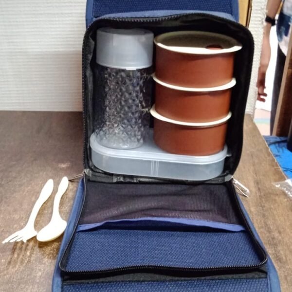 Steel Lunch Box Set (4 pcs, Black)